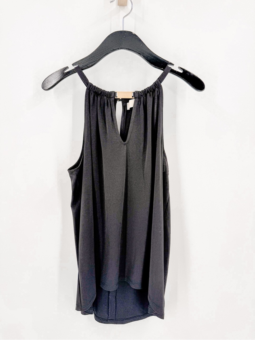 Michael Kors Black Draped Sleeveless Top Cowl Neck Size S